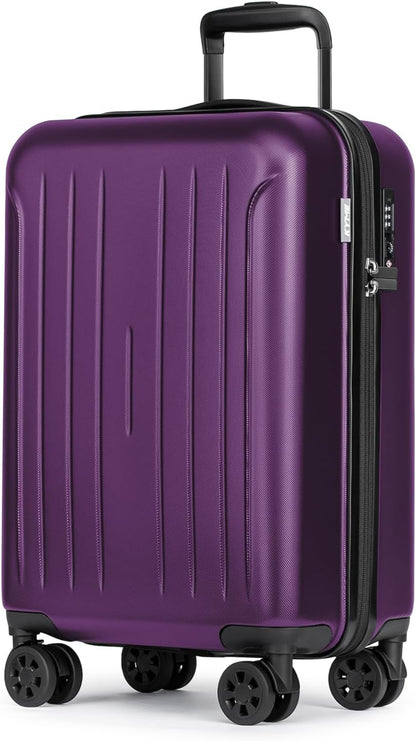 Carry on luggage 22x14x9 Airline Approved Suitcase Hardshell With Double Spinner Wheels, PC+ABS TSA Lock Travel Luggage (Mint Green, 20" Carry On)