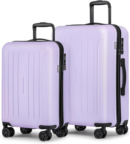 Carry on luggage 22x14x9 Airline Approved Suitcase Hardshell With Double Spinner Wheels, PC+ABS TSA Lock Travel Luggage (Mint Green, 20" Carry On)
