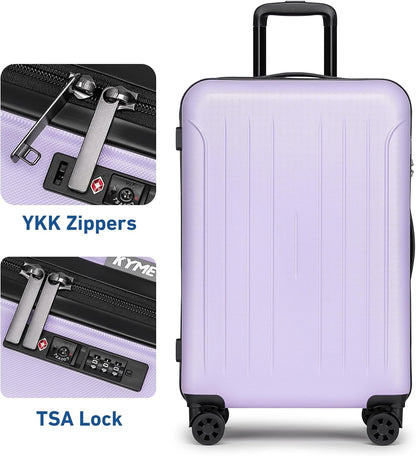 Carry on luggage 22x14x9 Airline Approved Suitcase Hardshell With Double Spinner Wheels, PC+ABS TSA Lock Travel Luggage (Mint Green, 20" Carry On)