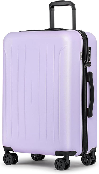 Carry on luggage 22x14x9 Airline Approved Suitcase Hardshell With Double Spinner Wheels, PC+ABS TSA Lock Travel Luggage (Mint Green, 20" Carry On)