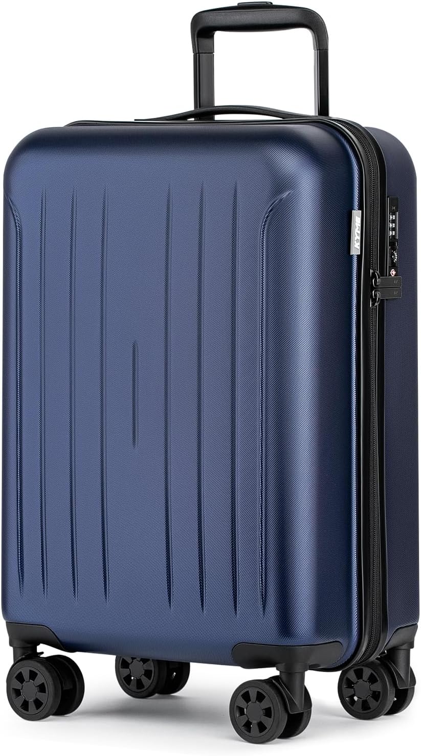 Carry on luggage 22x14x9 Airline Approved Suitcase Hardshell With Double Spinner Wheels, PC+ABS TSA Lock Travel Luggage (Mint Green, 20" Carry On)