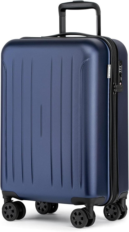 Carry on luggage 22x14x9 Airline Approved Suitcase Hardshell With Double Spinner Wheels, PC+ABS TSA Lock Travel Luggage (Mint Green, 20" Carry On)