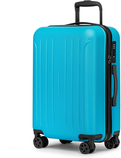 Carry on luggage 22x14x9 Airline Approved Suitcase Hardshell With Double Spinner Wheels, PC+ABS TSA Lock Travel Luggage (Mint Green, 20" Carry On)