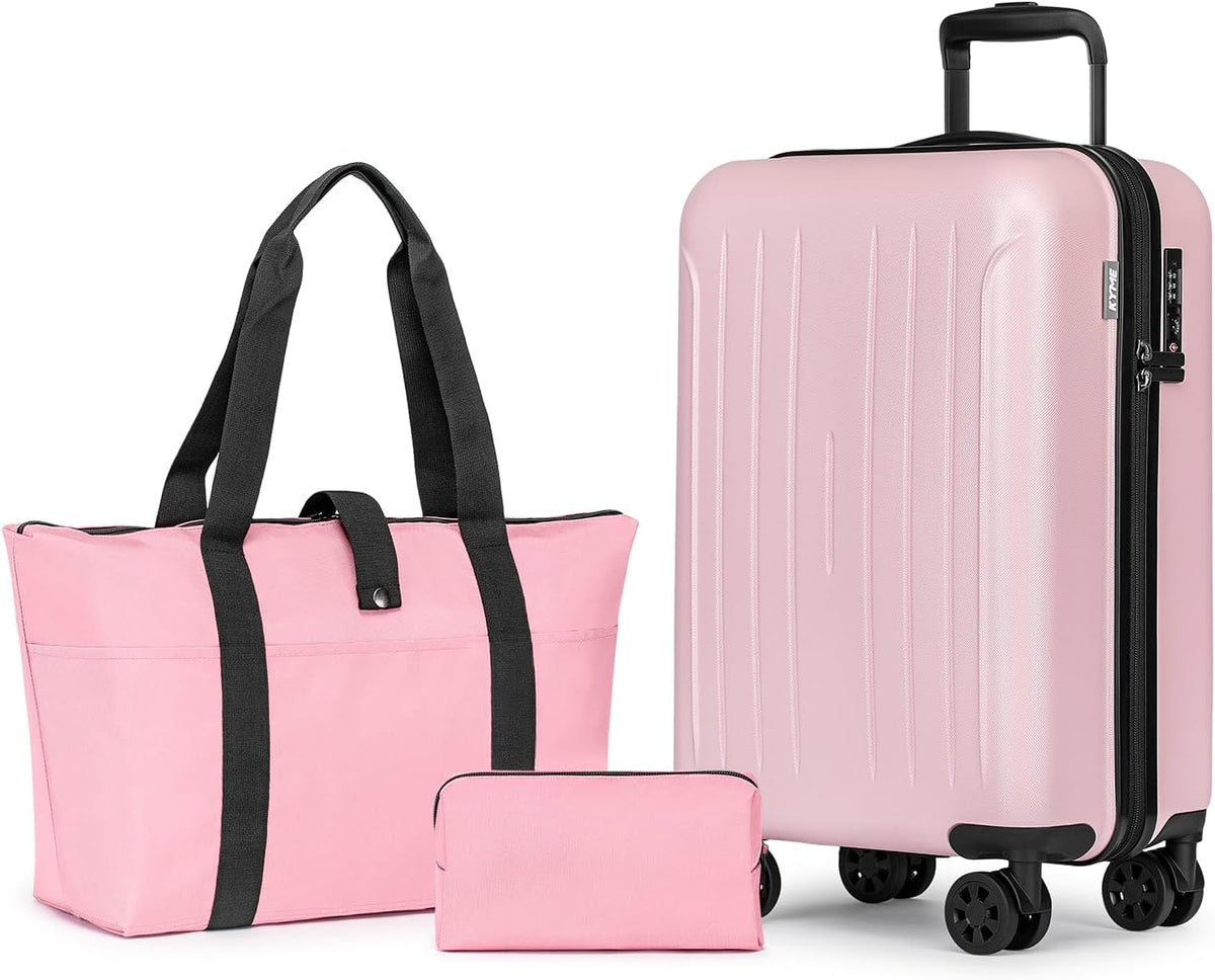 Carry on luggage 22x14x9 Airline Approved Suitcase Hardshell With Double Spinner Wheels, PC+ABS TSA Lock Travel Luggage (Mint Green, 20" Carry On)