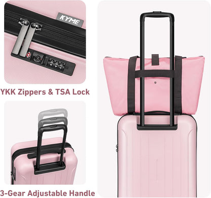 Carry on luggage 22x14x9 Airline Approved Suitcase Hardshell With Double Spinner Wheels, PC+ABS TSA Lock Travel Luggage (Mint Green, 20" Carry On)