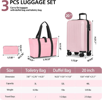 Carry on luggage 22x14x9 Airline Approved Suitcase Hardshell With Double Spinner Wheels, PC+ABS TSA Lock Travel Luggage (Mint Green, 20" Carry On)