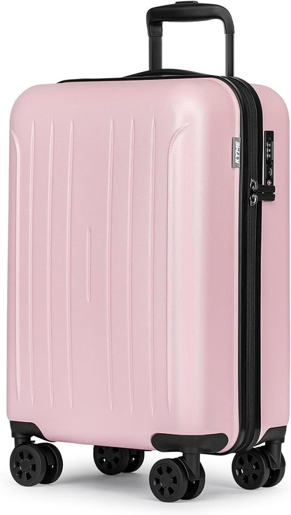 Carry on luggage 22x14x9 Airline Approved Suitcase Hardshell With Double Spinner Wheels, PC+ABS TSA Lock Travel Luggage (Mint Green, 20" Carry On)