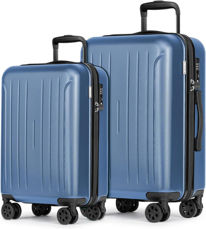 Carry on luggage 22x14x9 Airline Approved Suitcase Hardshell With Double Spinner Wheels, PC+ABS TSA Lock Travel Luggage (Mint Green, 20" Carry On)