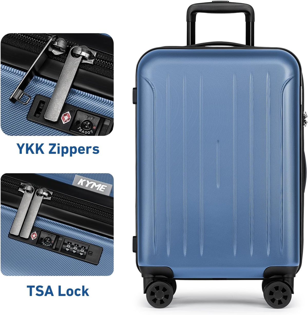 Carry on luggage 22x14x9 Airline Approved Suitcase Hardshell With Double Spinner Wheels, PC+ABS TSA Lock Travel Luggage (Mint Green, 20" Carry On)