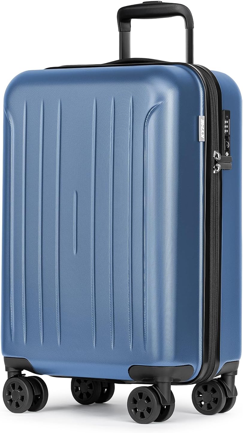 Carry on luggage 22x14x9 Airline Approved Suitcase Hardshell With Double Spinner Wheels, PC+ABS TSA Lock Travel Luggage (Mint Green, 20" Carry On)