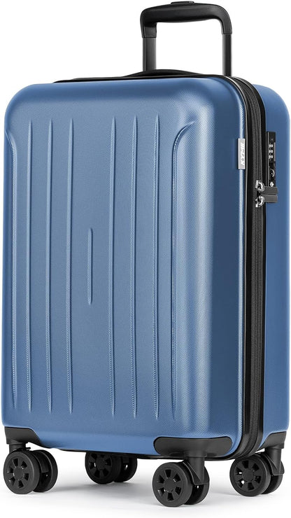 Carry on luggage 22x14x9 Airline Approved Suitcase Hardshell With Double Spinner Wheels, PC+ABS TSA Lock Travel Luggage (Mint Green, 20" Carry On)