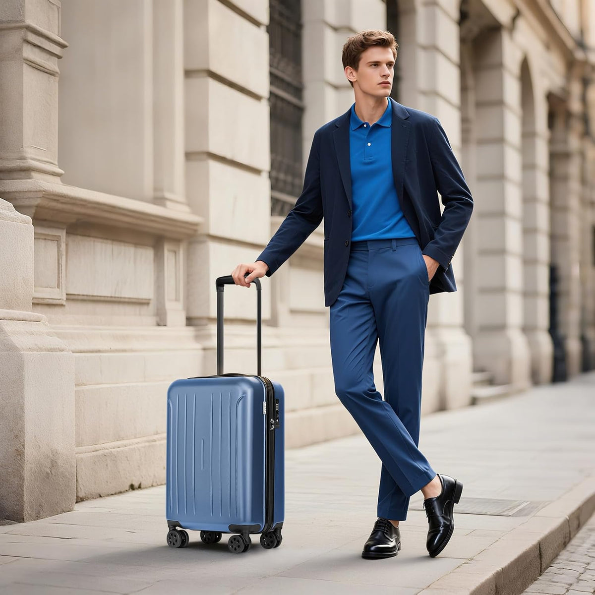 Carry on luggage 22x14x9 Airline Approved Suitcase Hardshell With Double Spinner Wheels, PC+ABS TSA Lock Travel Luggage (Mint Green, 20" Carry On)
