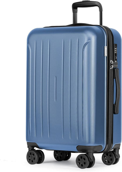 Carry on luggage 22x14x9 Airline Approved Suitcase Hardshell With Double Spinner Wheels, PC+ABS TSA Lock Travel Luggage (Mint Green, 20" Carry On)