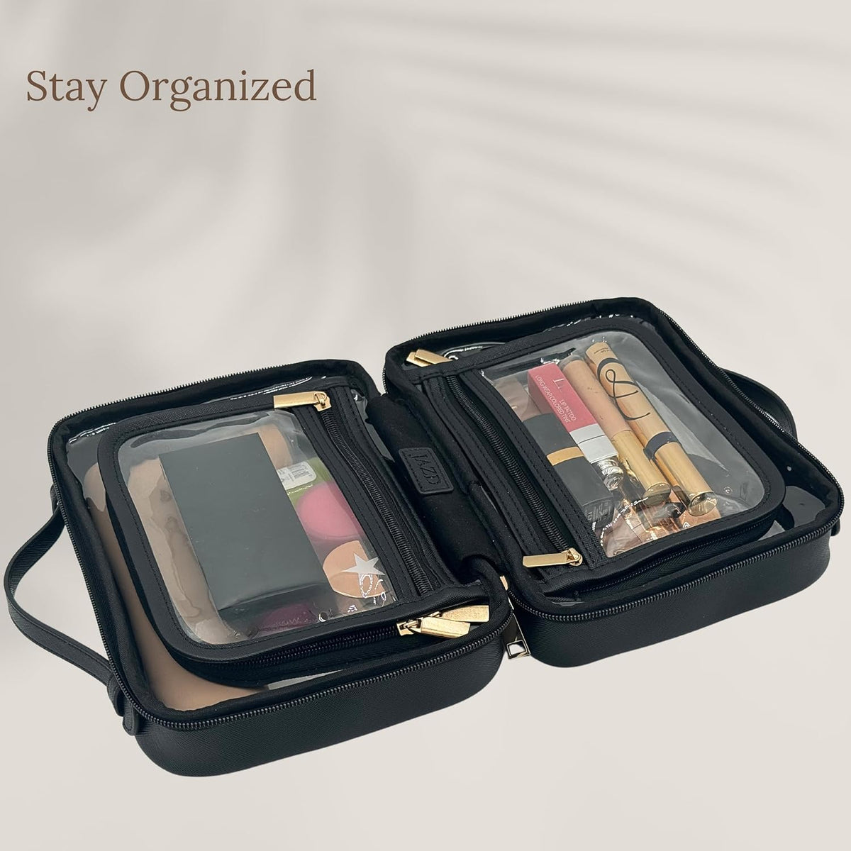 Clear Makeup Bag Toiletry Bag for Women Cosmetic Case Large Capacity Travel Make Up Bag Organizer Transparent Storage Compartment TSA Approved