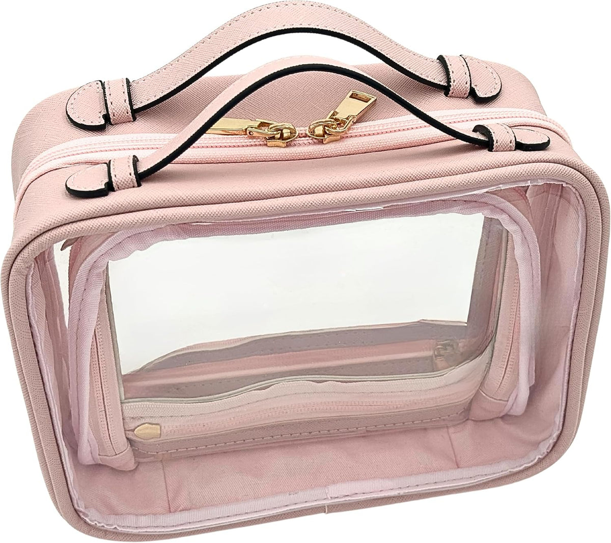 Clear Makeup Bag Toiletry Bag for Women Cosmetic Case Large Capacity Travel Make Up Bag Organizer Transparent Storage Compartment TSA Approved