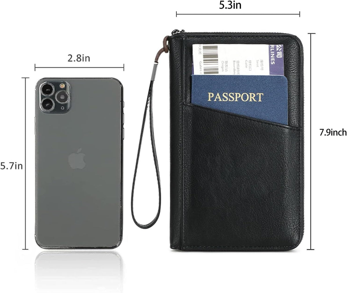 Passport Holder for Travel Women and Men RFID Passport Holder with Zipper Passport Case Passport cover Passport Wallet Travel Essentials and Accessories