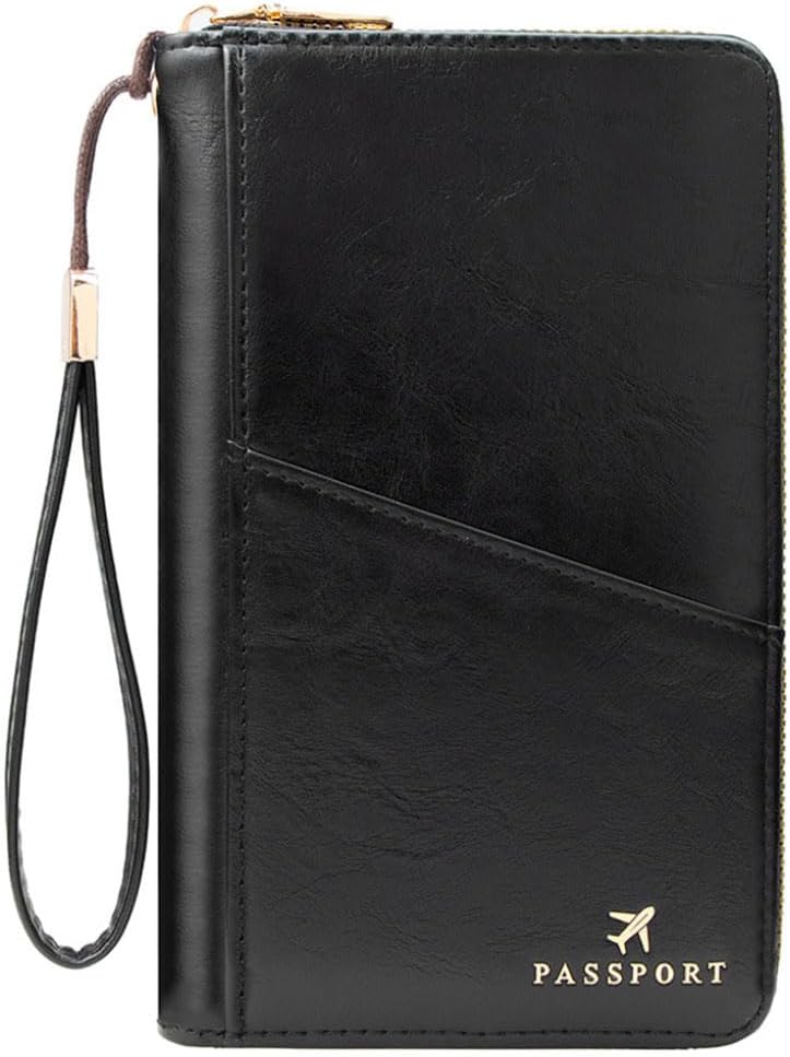 Passport Holder for Travel Women and Men RFID Passport Holder with Zipper Passport Case Passport cover Passport Wallet Travel Essentials and Accessories