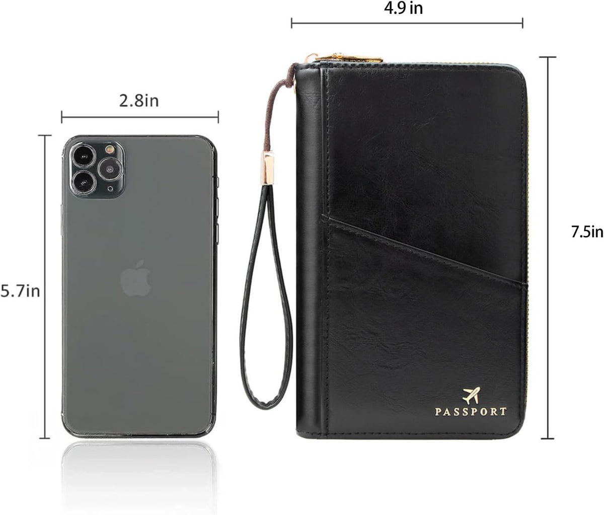 Passport Holder for Travel Women and Men RFID Passport Holder with Zipper Passport Case Passport cover Passport Wallet Travel Essentials and Accessories