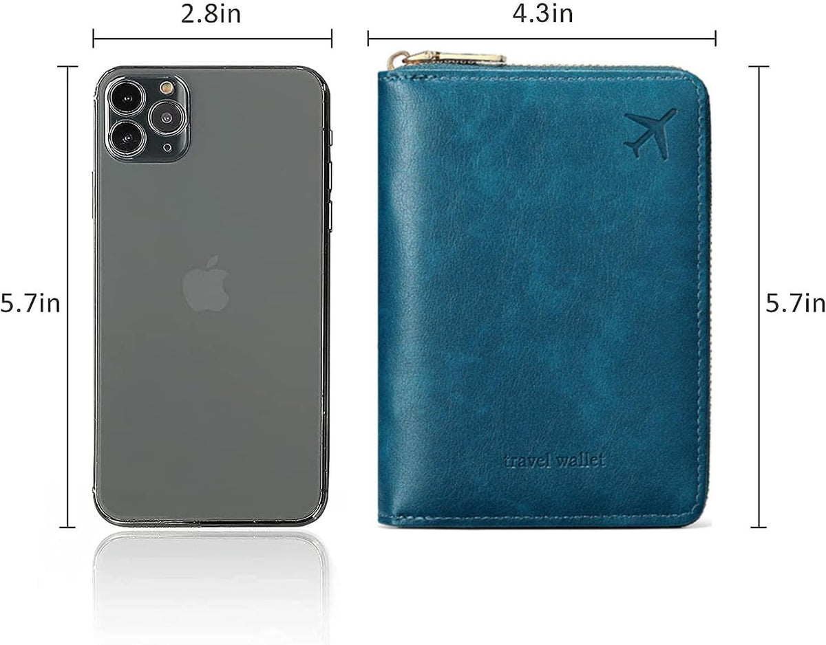Passport Holder for Travel Women and Men RFID Passport Holder with Zipper Passport Case Passport cover Passport Wallet Travel Essentials and Accessories