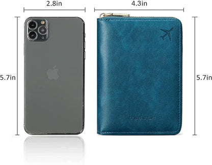 Passport Holder for Travel Women and Men RFID Passport Holder with Zipper Passport Case Passport cover Passport Wallet Travel Essentials and Accessories