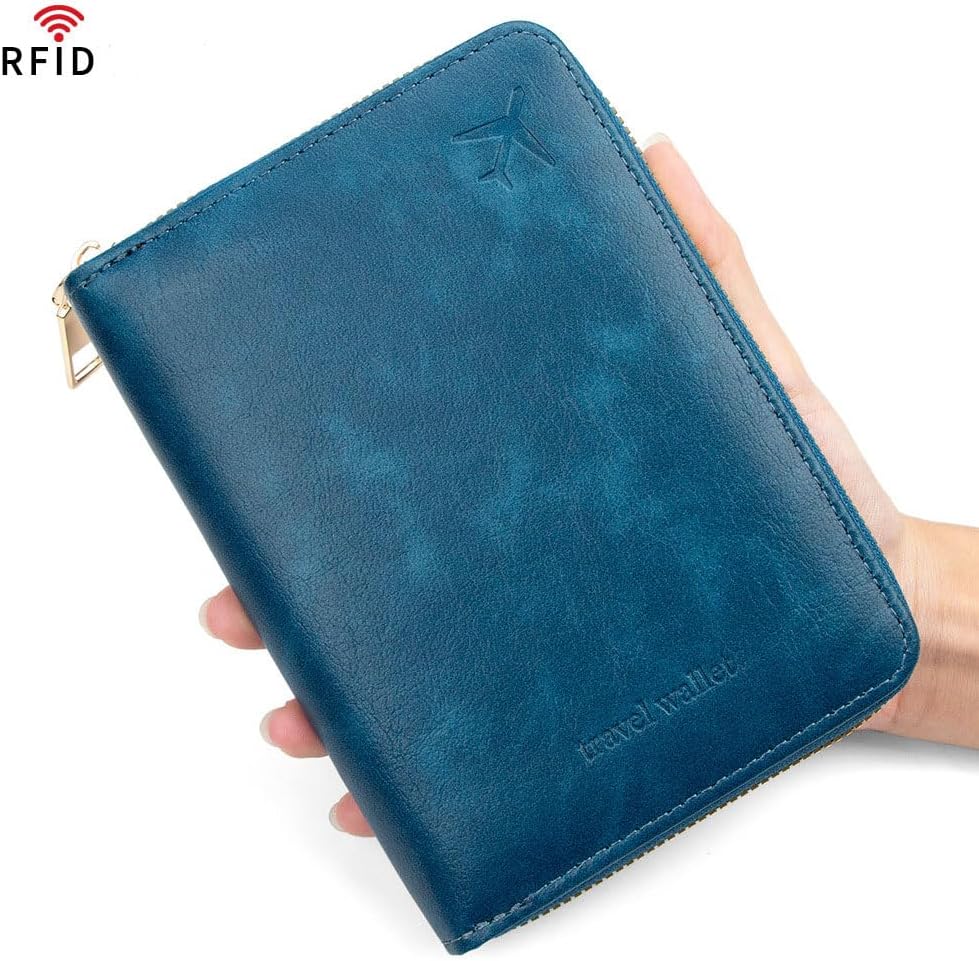 Passport Holder for Travel Women and Men RFID Passport Holder with Zipper Passport Case Passport cover Passport Wallet Travel Essentials and Accessories