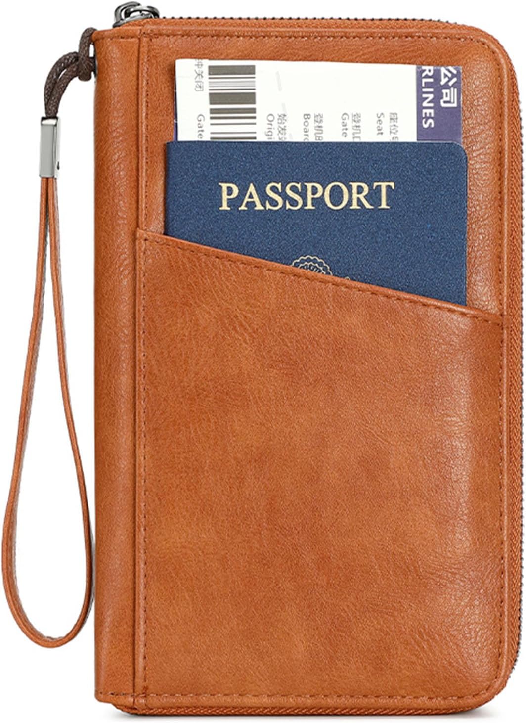 Passport Holder for Travel Women and Men RFID Passport Holder with Zipper Passport Case Passport cover Passport Wallet Travel Essentials and Accessories