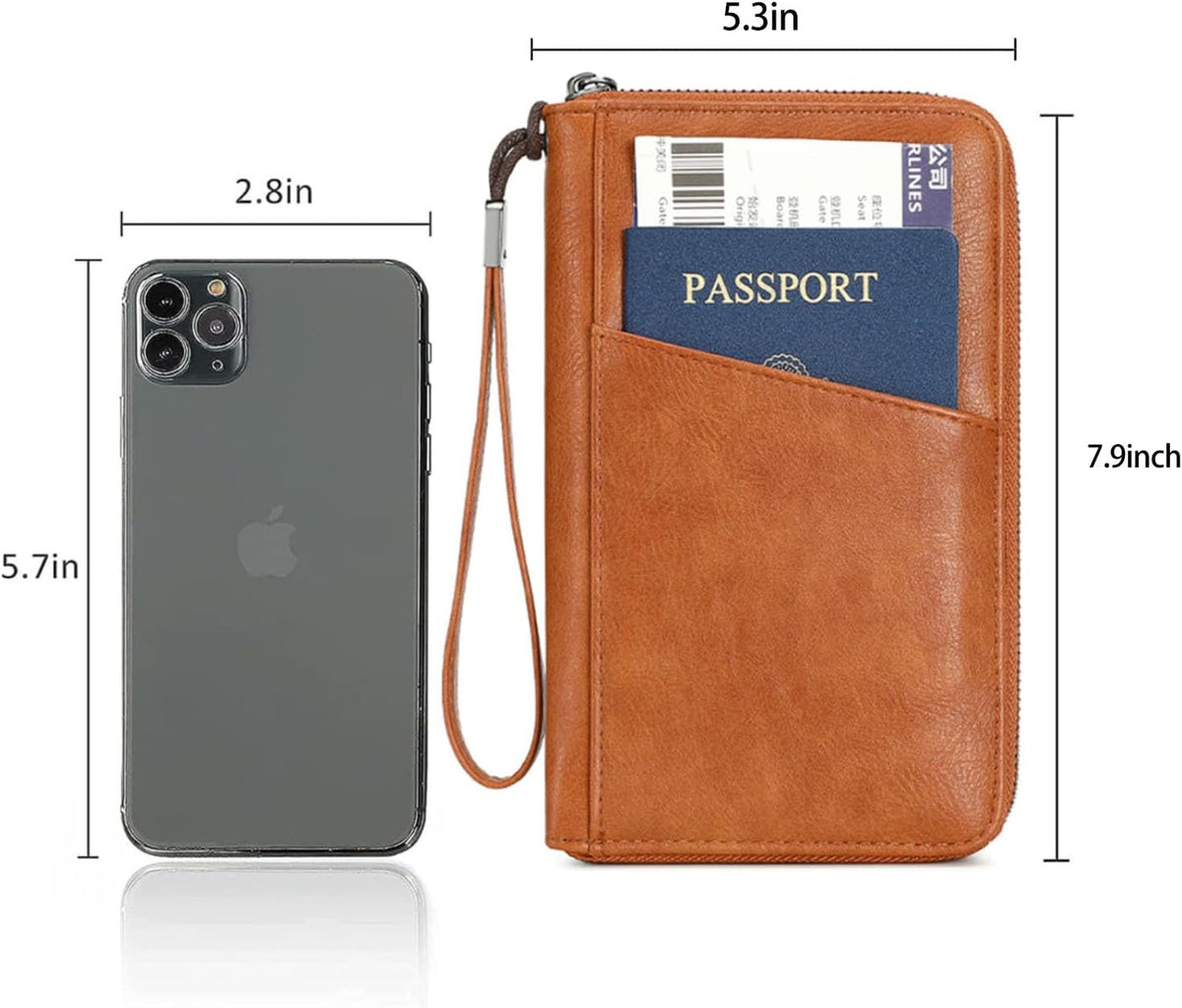 Passport Holder for Travel Women and Men RFID Passport Holder with Zipper Passport Case Passport cover Passport Wallet Travel Essentials and Accessories