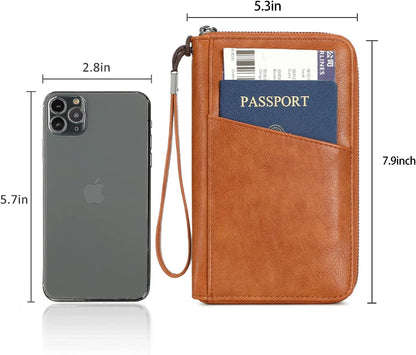 Passport Holder for Travel Women and Men RFID Passport Holder with Zipper Passport Case Passport cover Passport Wallet Travel Essentials and Accessories