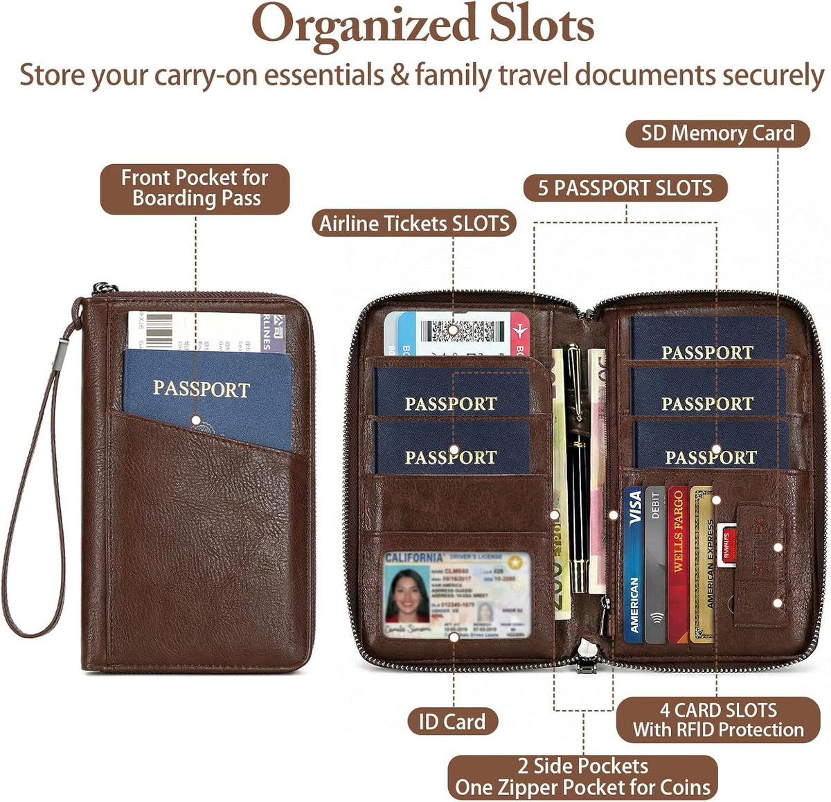Passport Holder for Travel Women and Men RFID Passport Holder with Zipper Passport Case Passport cover Passport Wallet Travel Essentials and Accessories