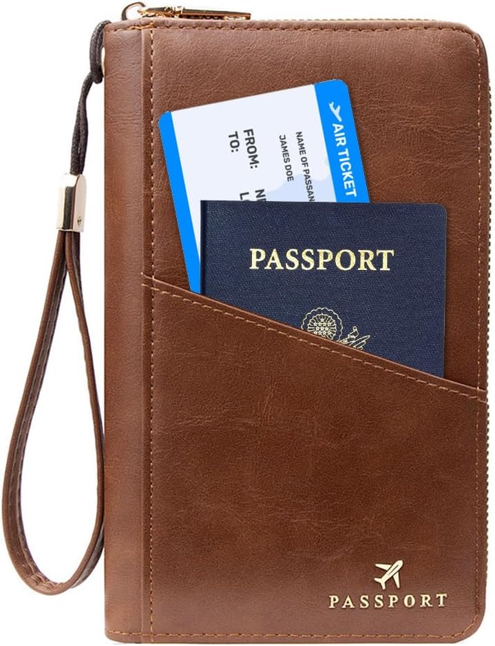 Passport Holder for Travel Women and Men RFID Passport Holder with Zipper Passport Case Passport cover Passport Wallet Travel Essentials and Accessories