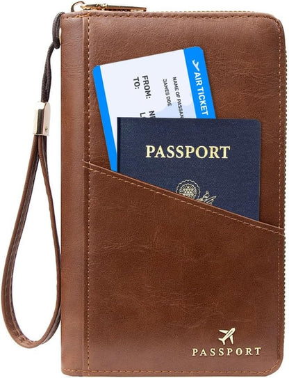 Passport Holder for Travel Women and Men RFID Passport Holder with Zipper Passport Case Passport cover Passport Wallet Travel Essentials and Accessories