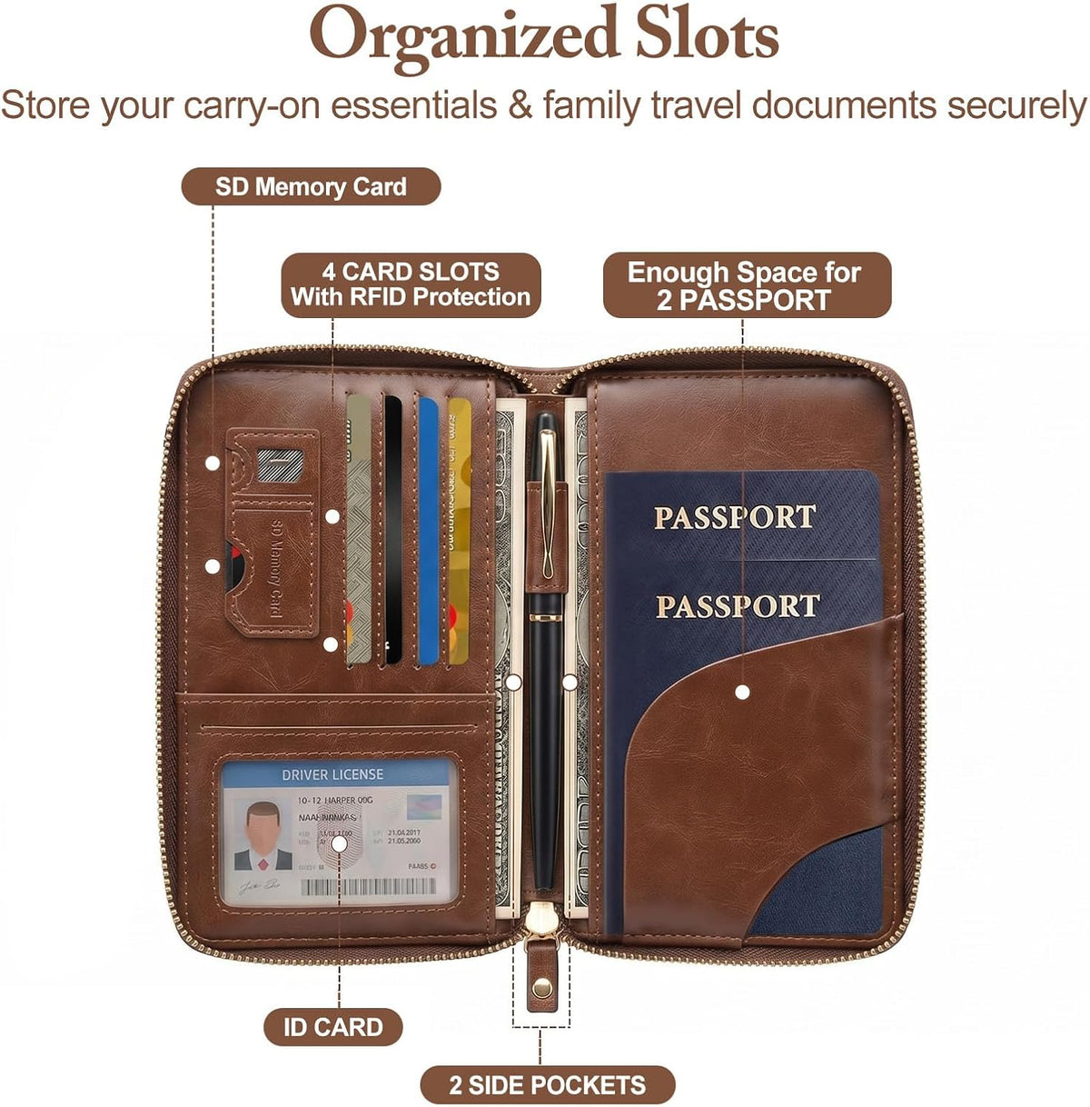 Passport Holder for Travel Women and Men RFID Passport Holder with Zipper Passport Case Passport cover Passport Wallet Travel Essentials and Accessories