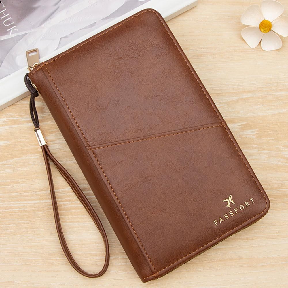 Passport Holder for Travel Women and Men RFID Passport Holder with Zipper Passport Case Passport cover Passport Wallet Travel Essentials and Accessories