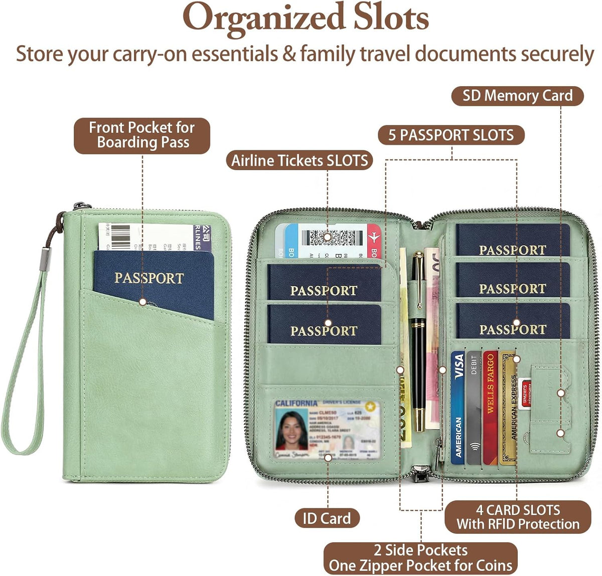 Passport Holder for Travel Women and Men RFID Passport Holder with Zipper Passport Case Passport cover Passport Wallet Travel Essentials and Accessories