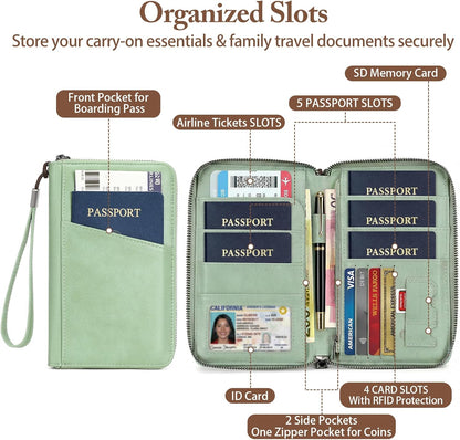 Passport Holder for Travel Women and Men RFID Passport Holder with Zipper Passport Case Passport cover Passport Wallet Travel Essentials and Accessories