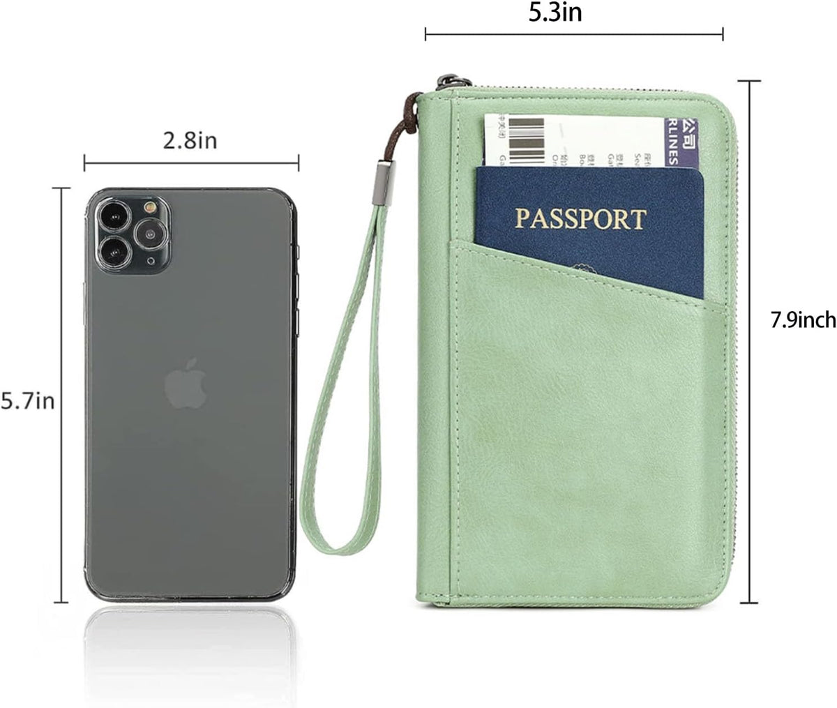 Passport Holder for Travel Women and Men RFID Passport Holder with Zipper Passport Case Passport cover Passport Wallet Travel Essentials and Accessories
