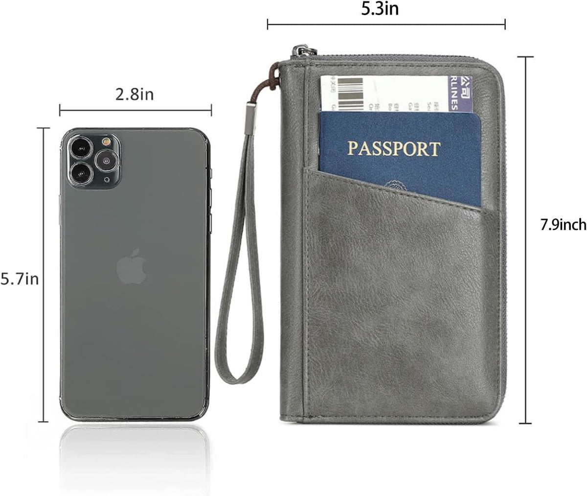 Passport Holder for Travel Women and Men RFID Passport Holder with Zipper Passport Case Passport cover Passport Wallet Travel Essentials and Accessories