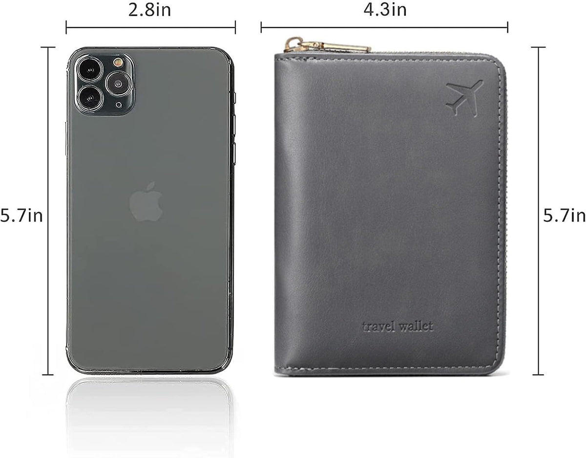 Passport Holder for Travel Women and Men RFID Passport Holder with Zipper Passport Case Passport cover Passport Wallet Travel Essentials and Accessories