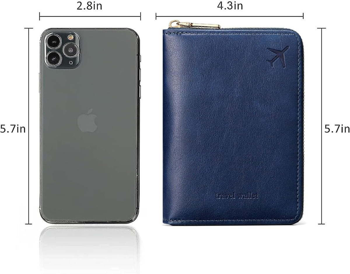 Passport Holder for Travel Women and Men RFID Passport Holder with Zipper Passport Case Passport cover Passport Wallet Travel Essentials and Accessories