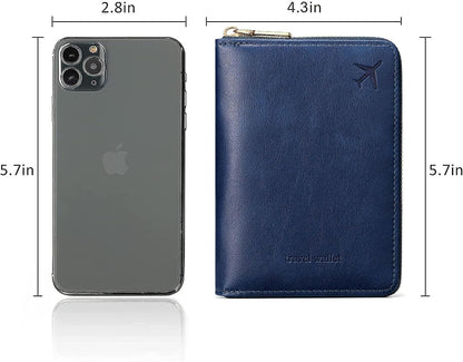 Passport Holder for Travel Women and Men RFID Passport Holder with Zipper Passport Case Passport cover Passport Wallet Travel Essentials and Accessories