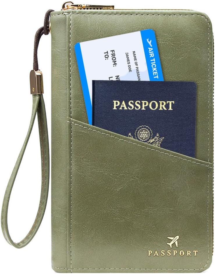 Passport Holder for Travel Women and Men RFID Passport Holder with Zipper Passport Case Passport cover Passport Wallet Travel Essentials and Accessories