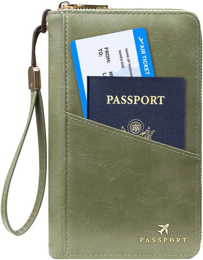 Passport Holder for Travel Women and Men RFID Passport Holder with Zipper Passport Case Passport cover Passport Wallet Travel Essentials and Accessories