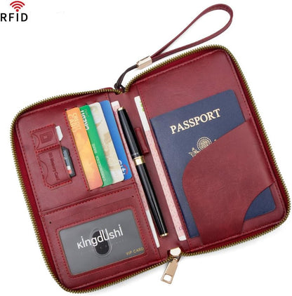 Passport Holder for Travel Women and Men RFID Passport Holder with Zipper Passport Case Passport cover Passport Wallet Travel Essentials and Accessories