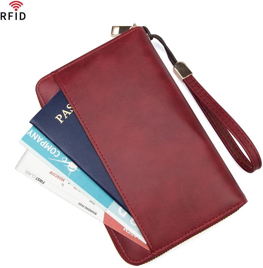Passport Holder for Travel Women and Men RFID Passport Holder with Zipper Passport Case Passport cover Passport Wallet Travel Essentials and Accessories