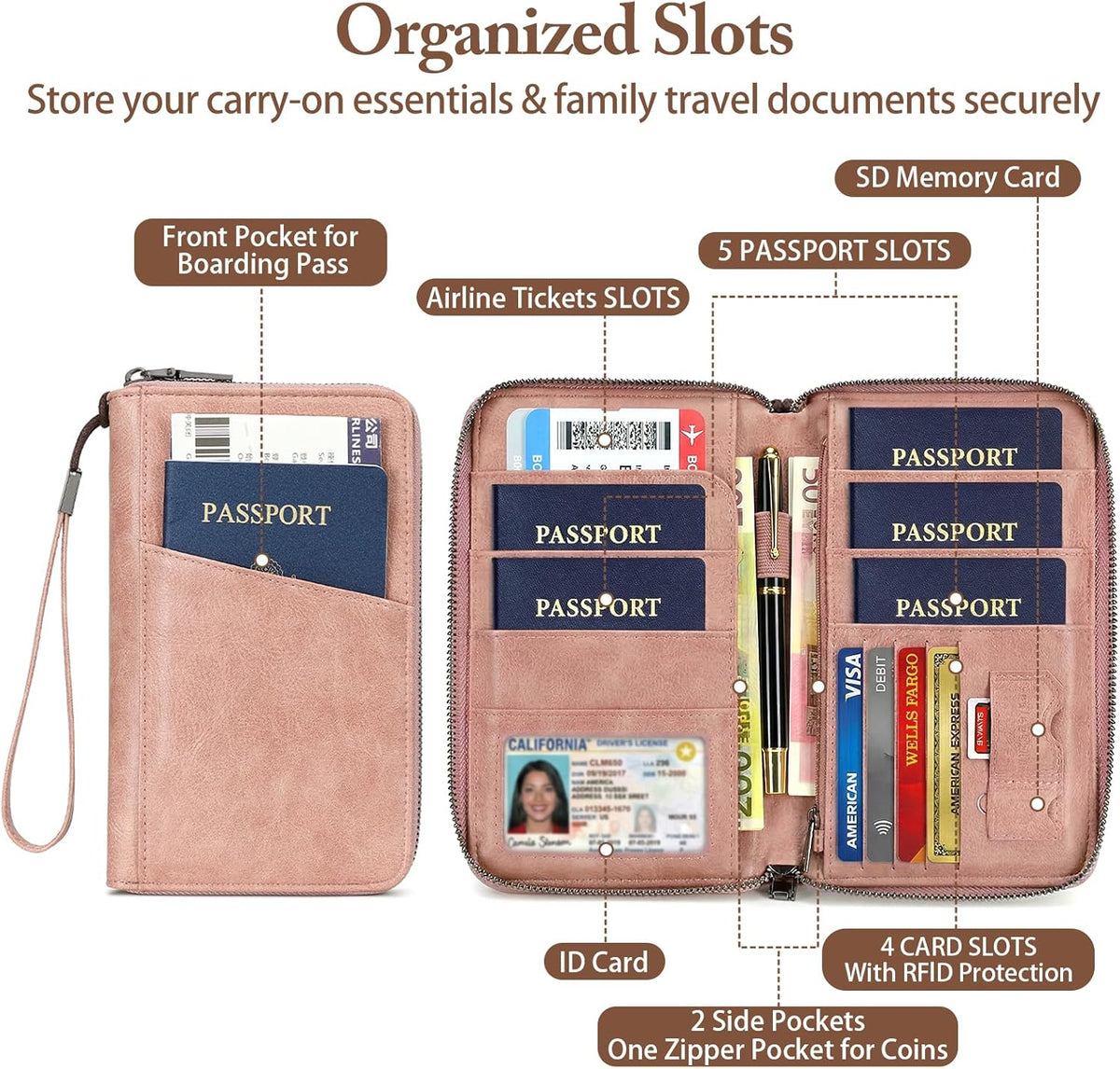 Passport Holder for Travel Women and Men RFID Passport Holder with Zipper Passport Case Passport cover Passport Wallet Travel Essentials and Accessories