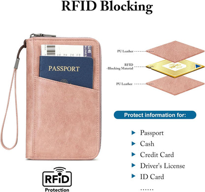 Passport Holder for Travel Women and Men RFID Passport Holder with Zipper Passport Case Passport cover Passport Wallet Travel Essentials and Accessories