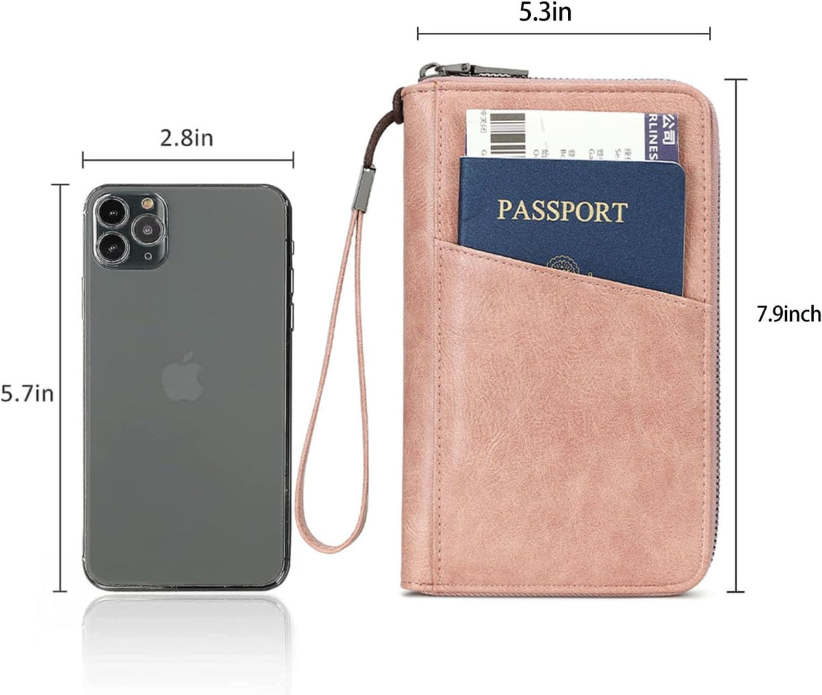 Passport Holder for Travel Women and Men RFID Passport Holder with Zipper Passport Case Passport cover Passport Wallet Travel Essentials and Accessories
