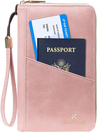 Passport Holder for Travel Women and Men RFID Passport Holder with Zipper Passport Case Passport cover Passport Wallet Travel Essentials and Accessories