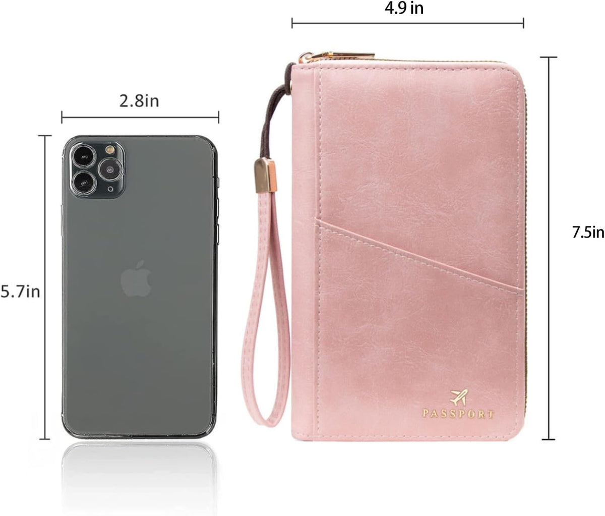 Passport Holder for Travel Women and Men RFID Passport Holder with Zipper Passport Case Passport cover Passport Wallet Travel Essentials and Accessories