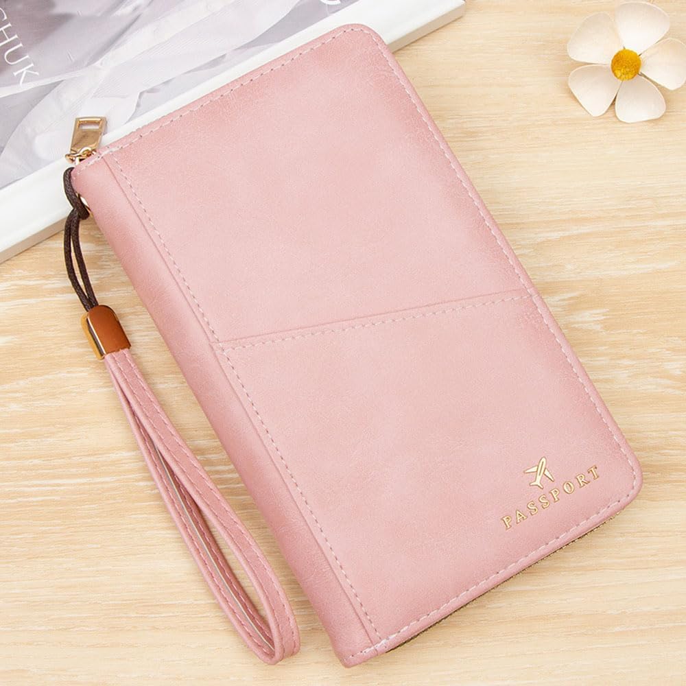 Passport Holder for Travel Women and Men RFID Passport Holder with Zipper Passport Case Passport cover Passport Wallet Travel Essentials and Accessories